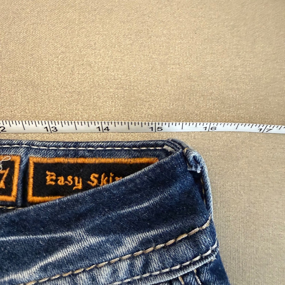 Rock Revival Lam Easy Skinny Jeans Womens 27 Medium Wash Blue Embroidered - Picture 6 of 9